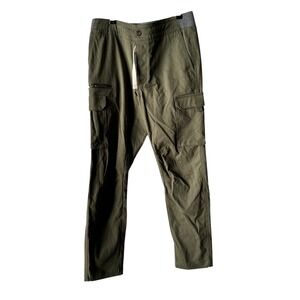 UpWest Resort Mercantile Men Olive Green Cargo Pants Size Small Relaxed Fit
